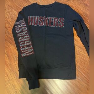 Nebraska huskers bling crewneck